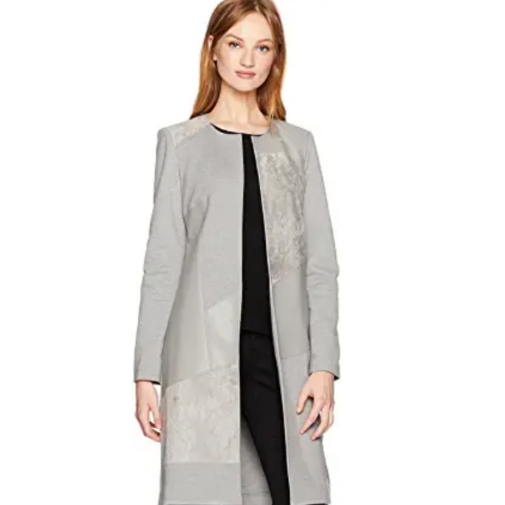 Calvin Klein Women's Long Jacket with Suede